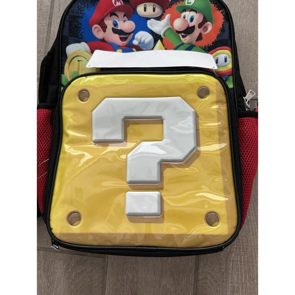 NEW 17” Super Mario Backpack and Lunch Box Kids Movie Retired Bag School